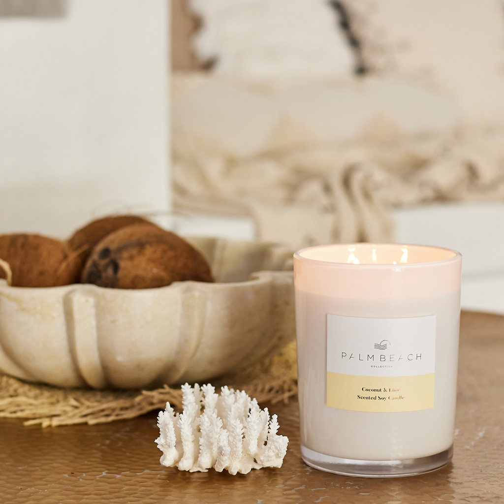 coconut water and palm leaf candle Coconut & Lime Scented Candle 850g
